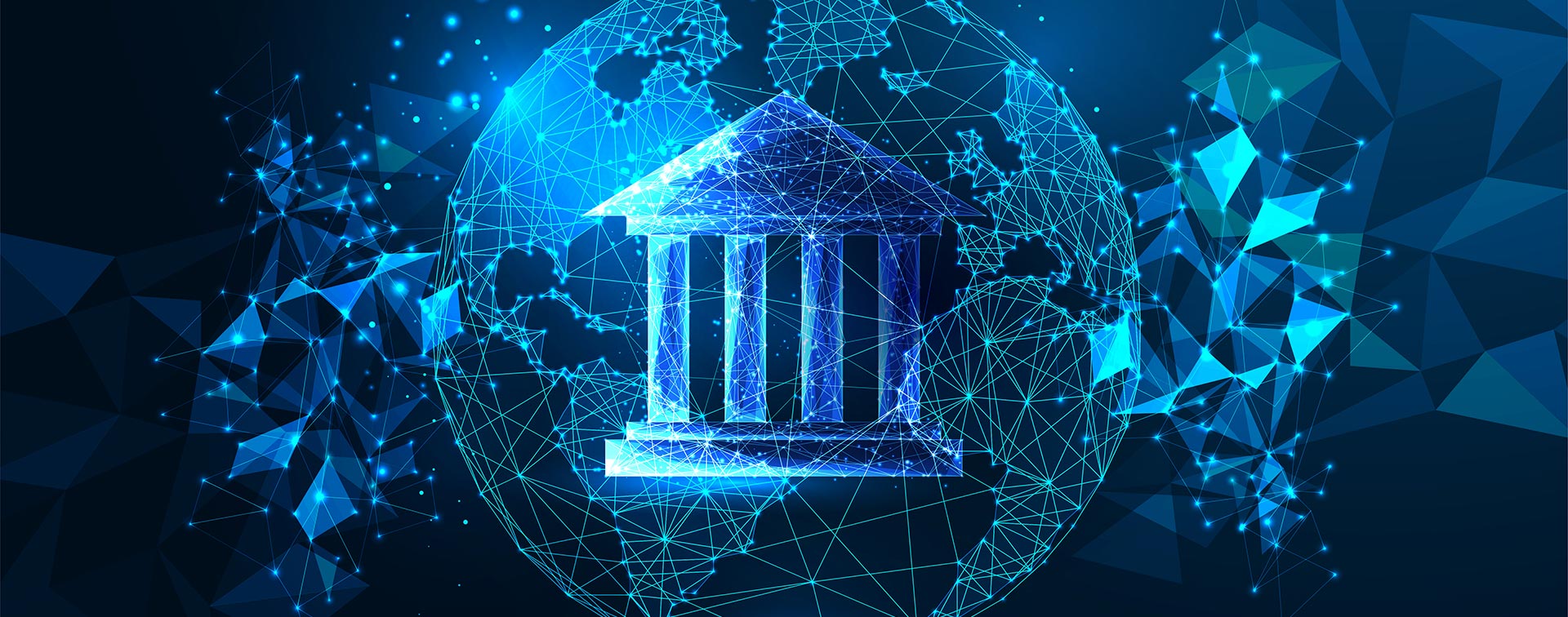 Digital banking, global networking, cyber security concept