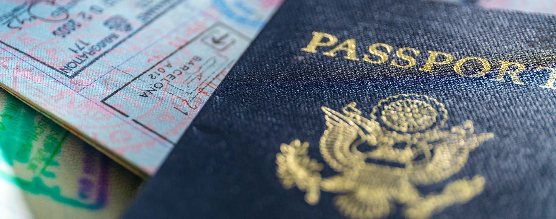 Close-up of passport