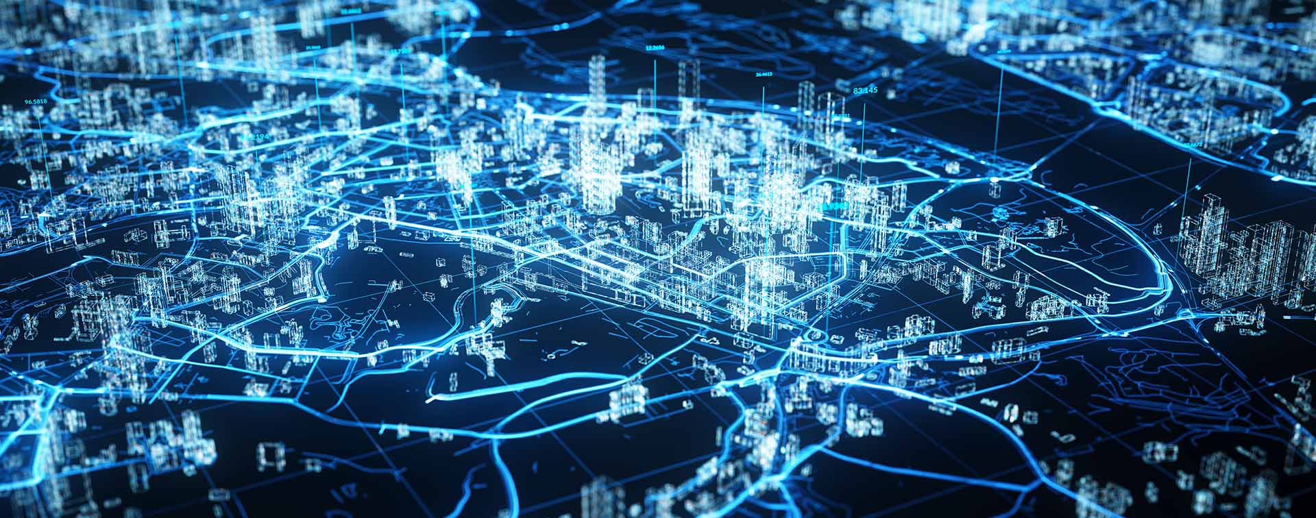 Smart city and communication network concept.