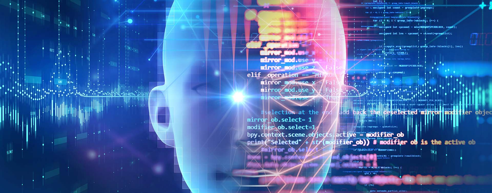 Face detection and recognition of digital human 3d illustration, concept of computer vision and AI and biometric facial identification
