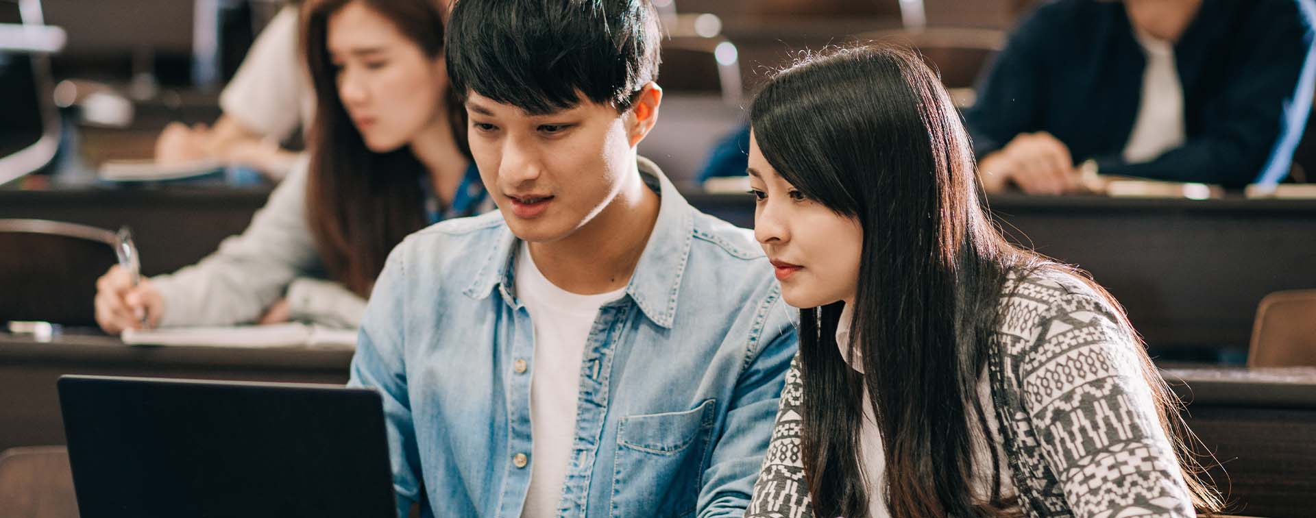 Asian students inside lecture hall