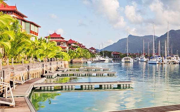 A harbor in Eden Island, Seychelles