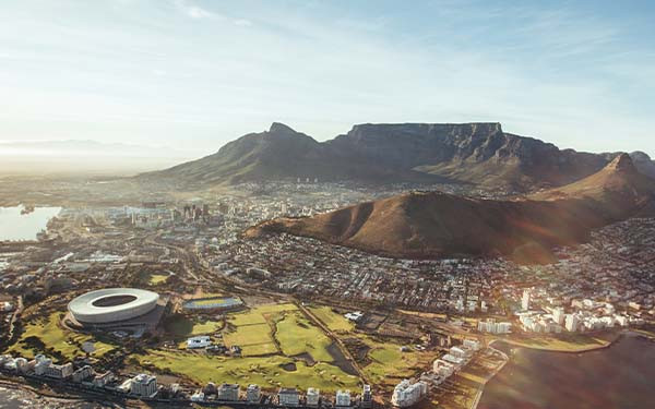 Panoramic View of Cape Town at sunset