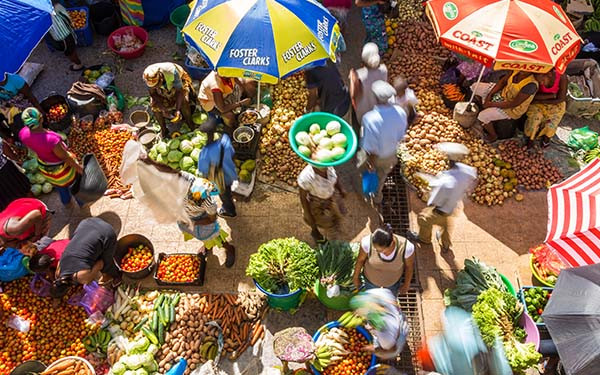 African vegetable market Assomada, Santiago Island