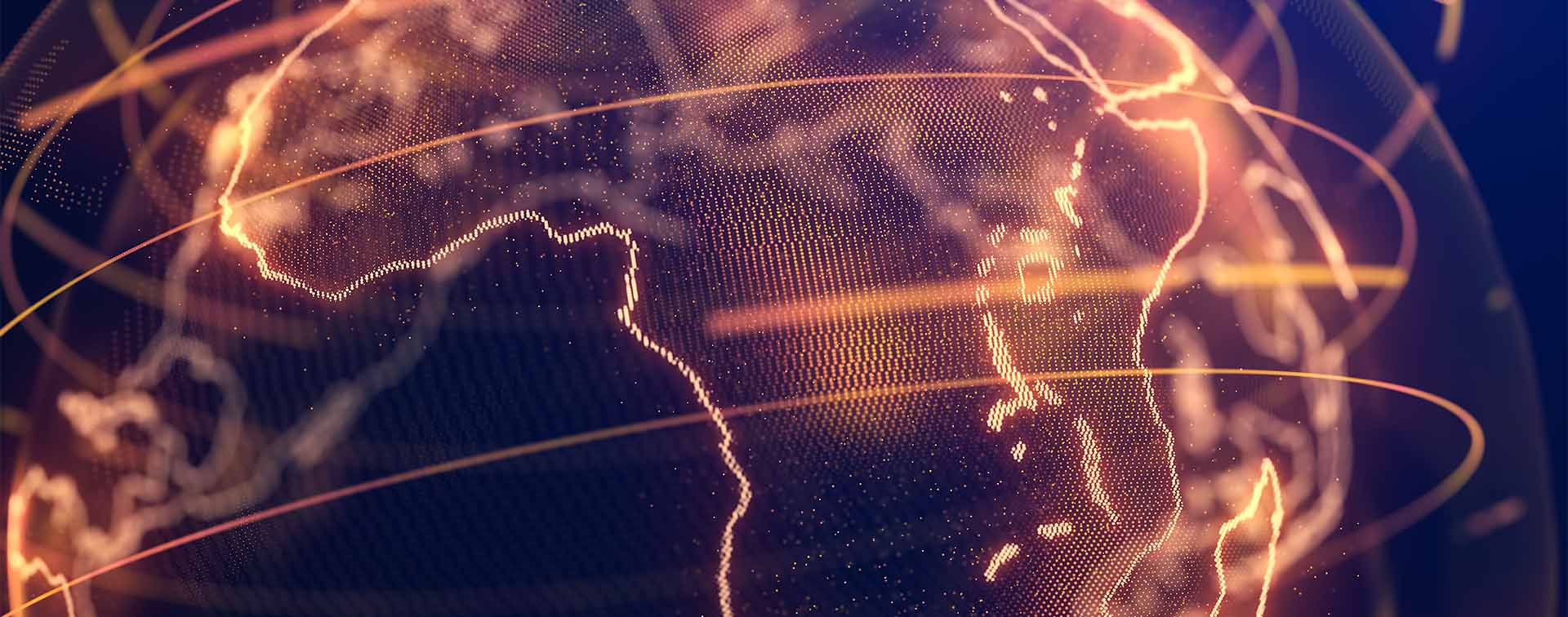 3d Render Cinematic Digital Technological Earth, Africa continent