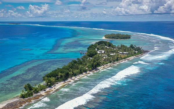 Aerial view of Tuvalu from Drone.