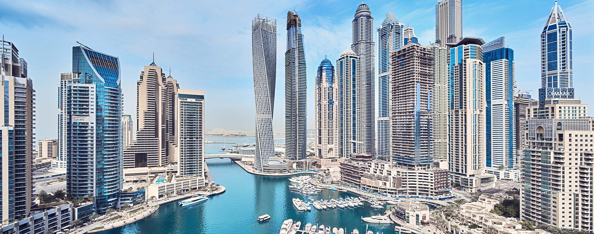 Dubai Marina City Skyline in the United Arab Emirates