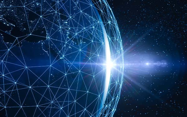 Global technology and communication network (World Map Credits To NASA)