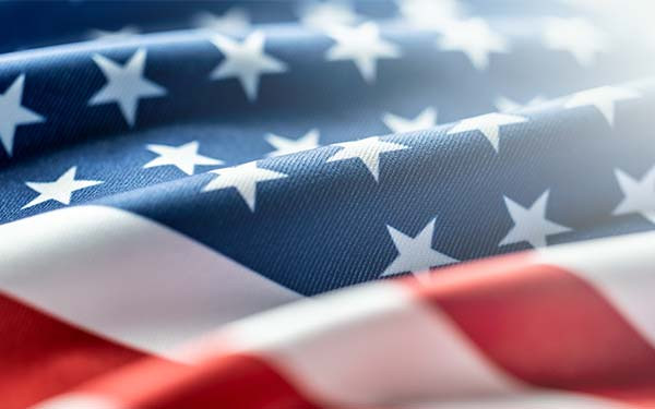  Close-up of the US flag a symbol of the American nation