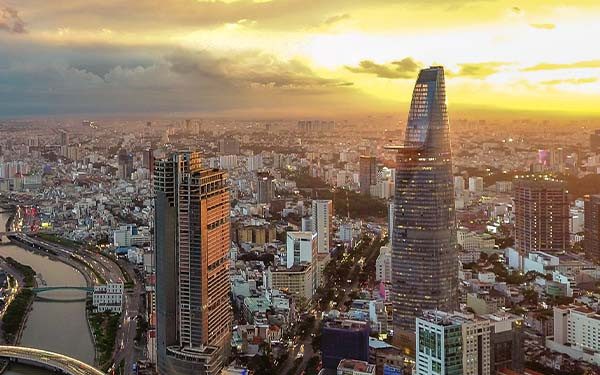 Aerial view of Ho Chi Minh City, Vietnam