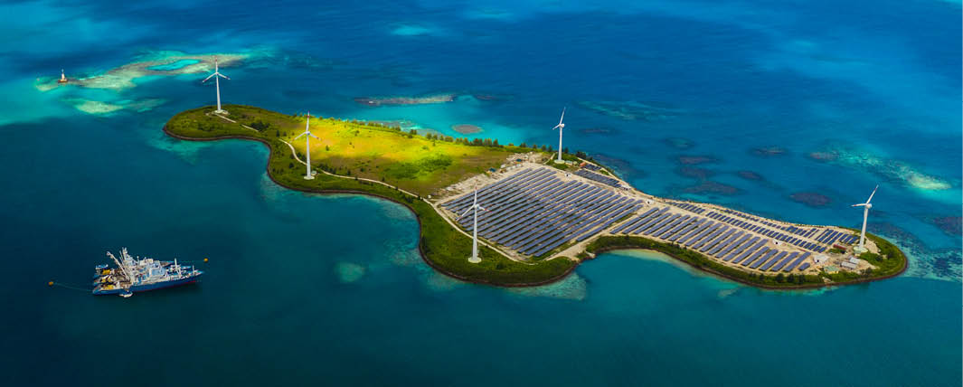 Solar farm on Romainville Island